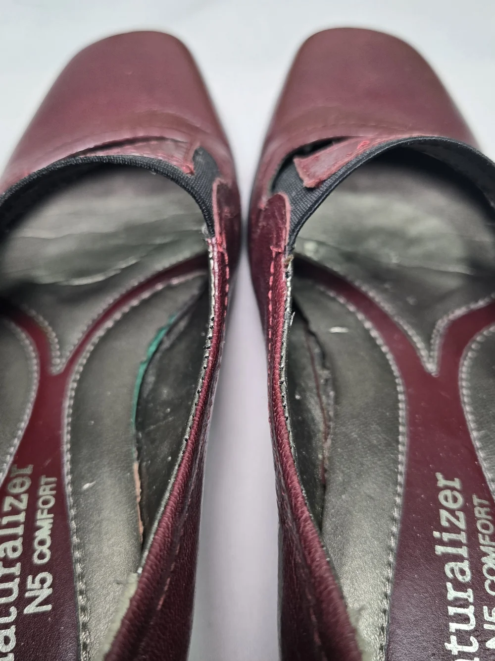 NATURALIZER Gable Mary Jane Shoes Womens 5.5 Burgandy Leather Low Wedge